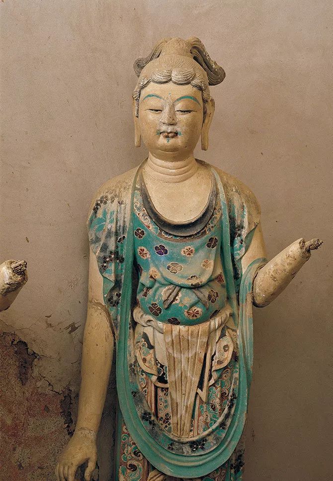 脅侍菩薩彩塑 莫高窟